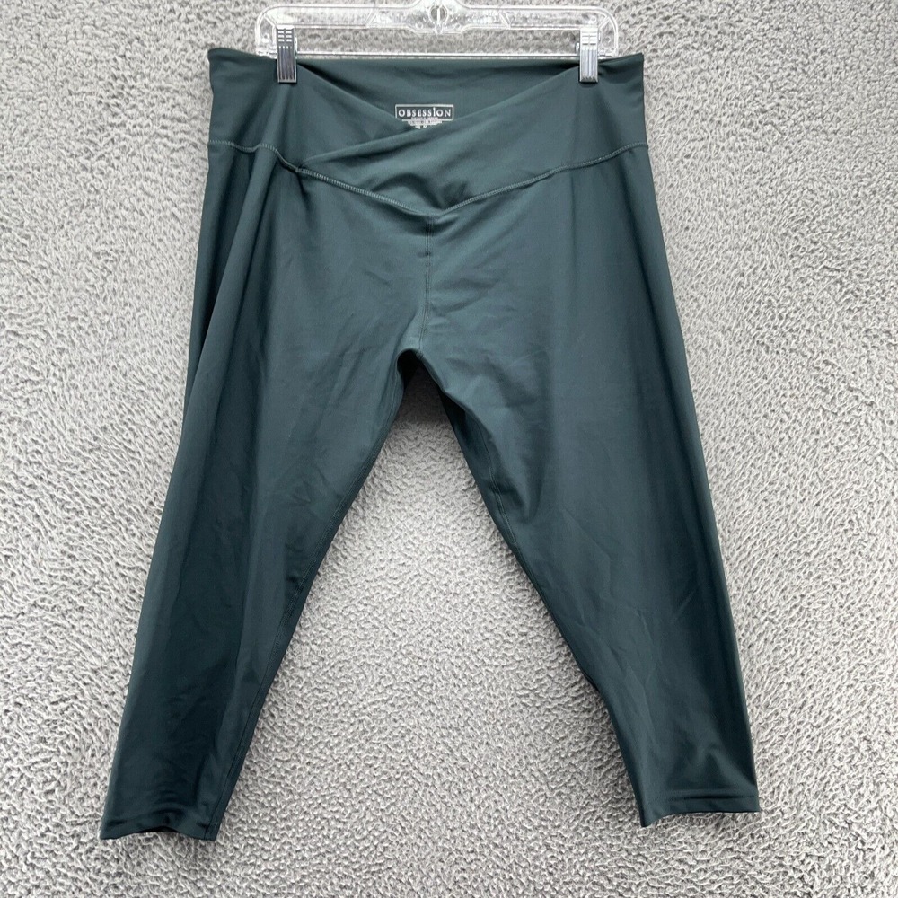Obsession Leggings Womens 2XL‎ Grey Capri Athletic V Shaped Waist Used